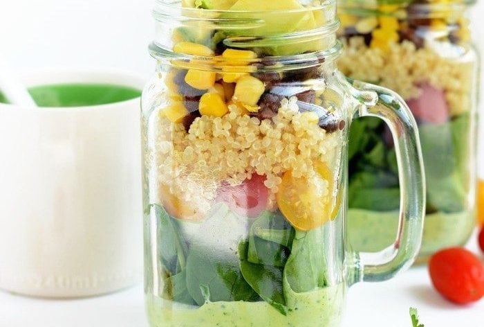 quinoa salad in a jar