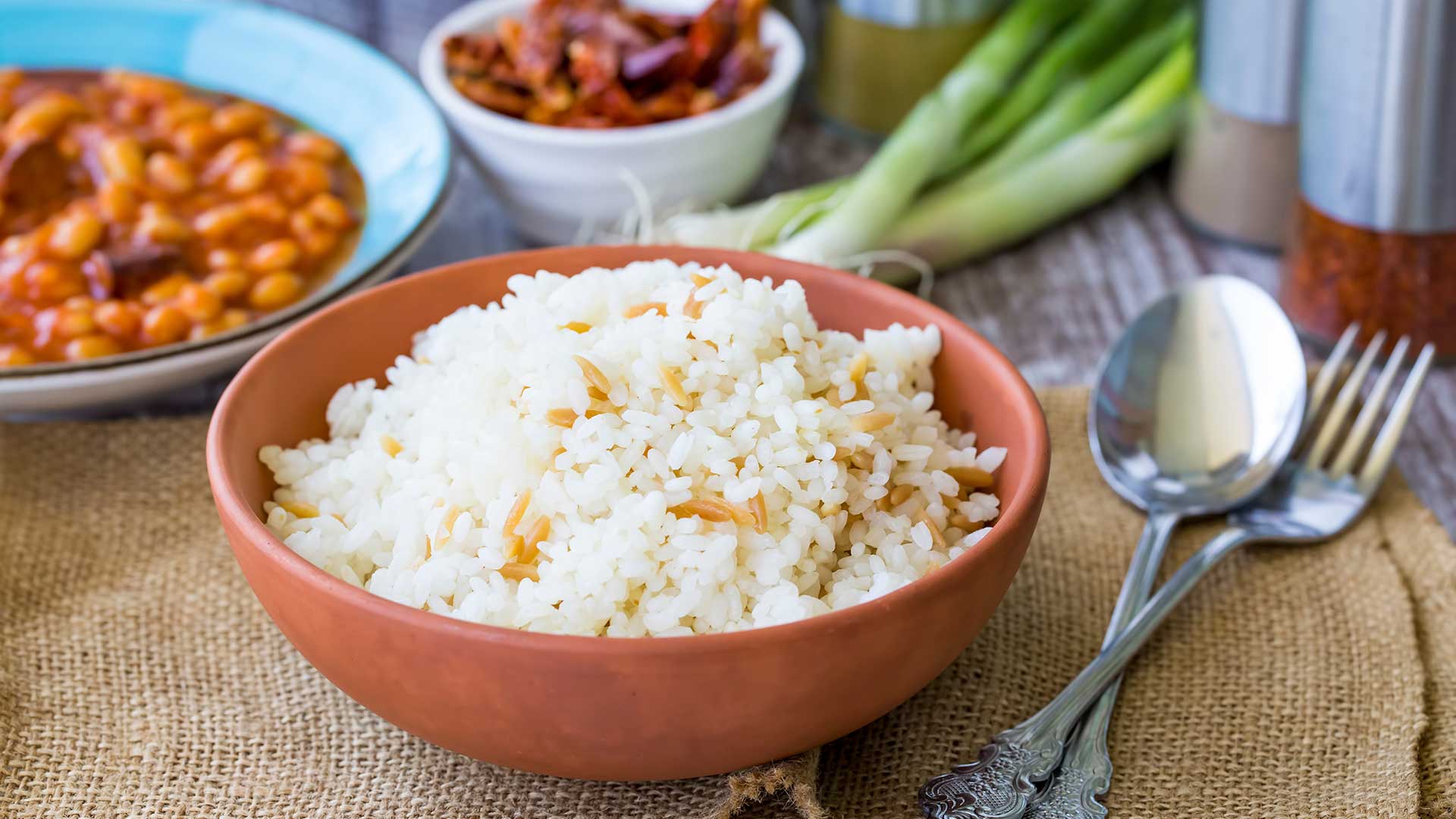 Turkish foods; rice, pilav