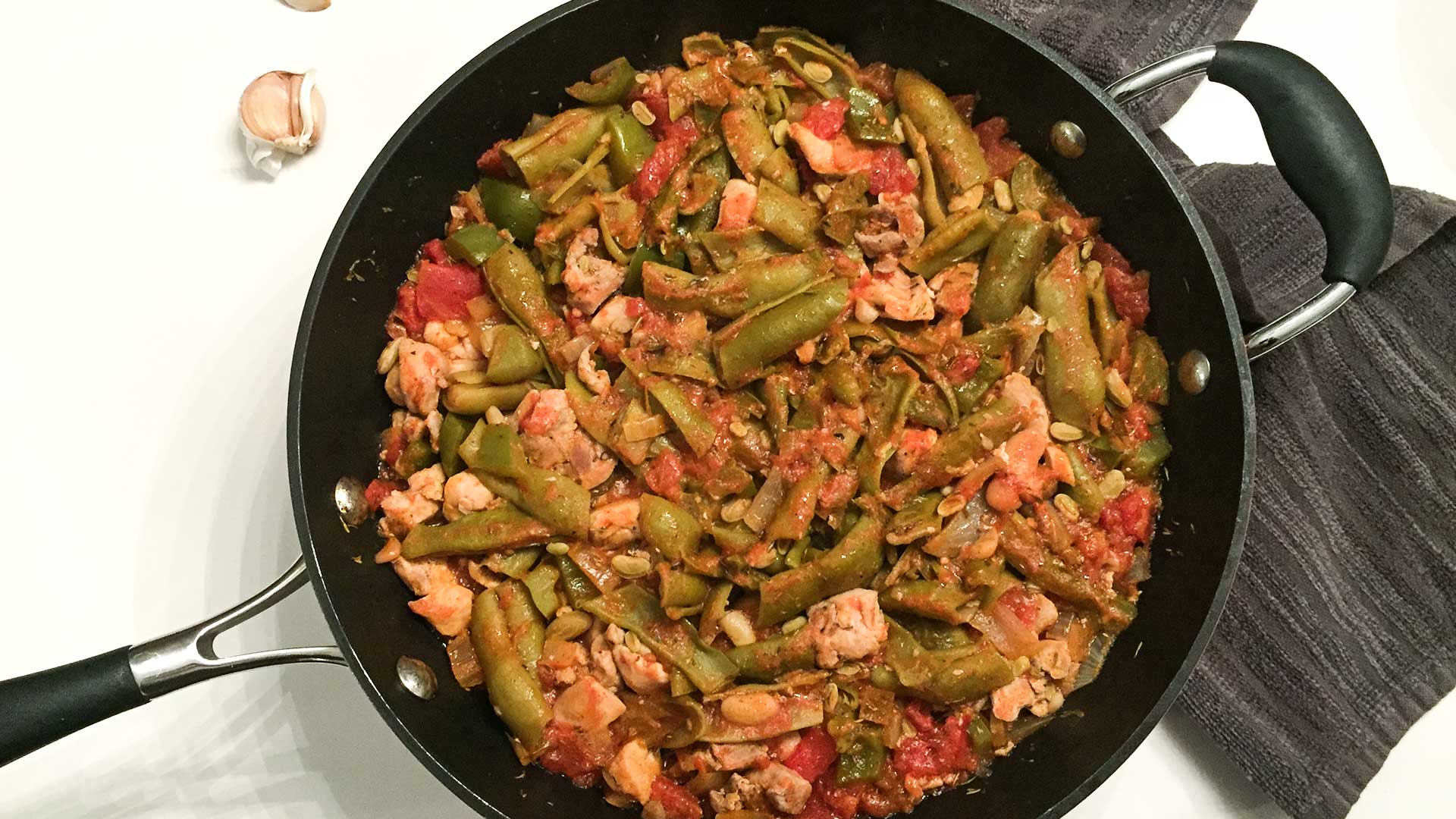 creole chicken and green beans