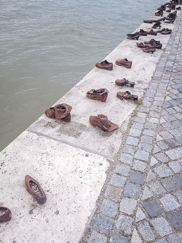 Iron shoes memorial on the banks of the River Danube