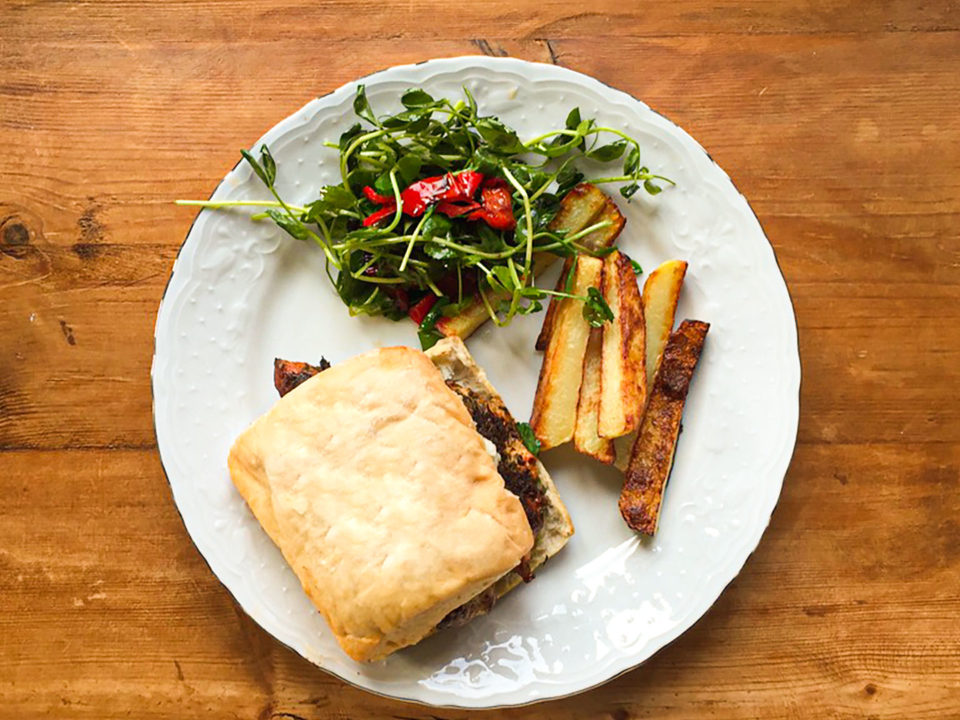 Spanish Chicken Burger With Salsa Verde