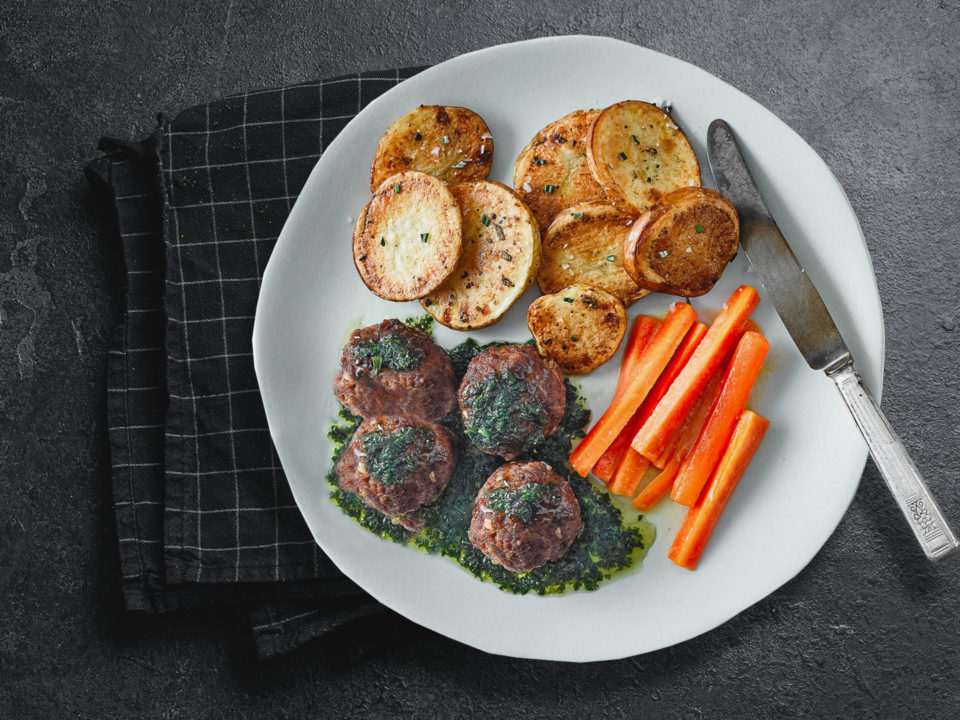 Rosemary Lamb Meatballs & Mint Sauce