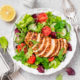 Grilled Chicken with Salad in a white bowl